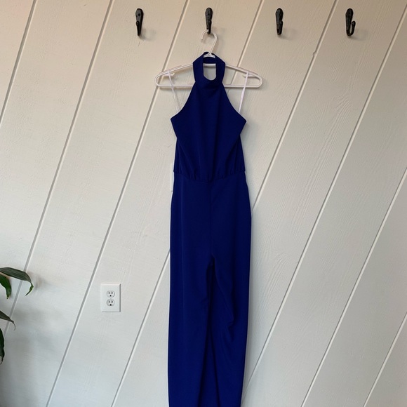 Lulu’s Royal Blue Halter Jumpsuit - Picture 7 of 7